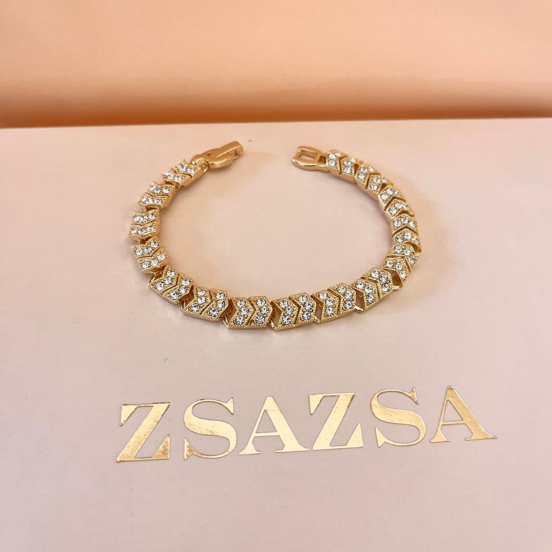 Swarovski crystals gold plated set