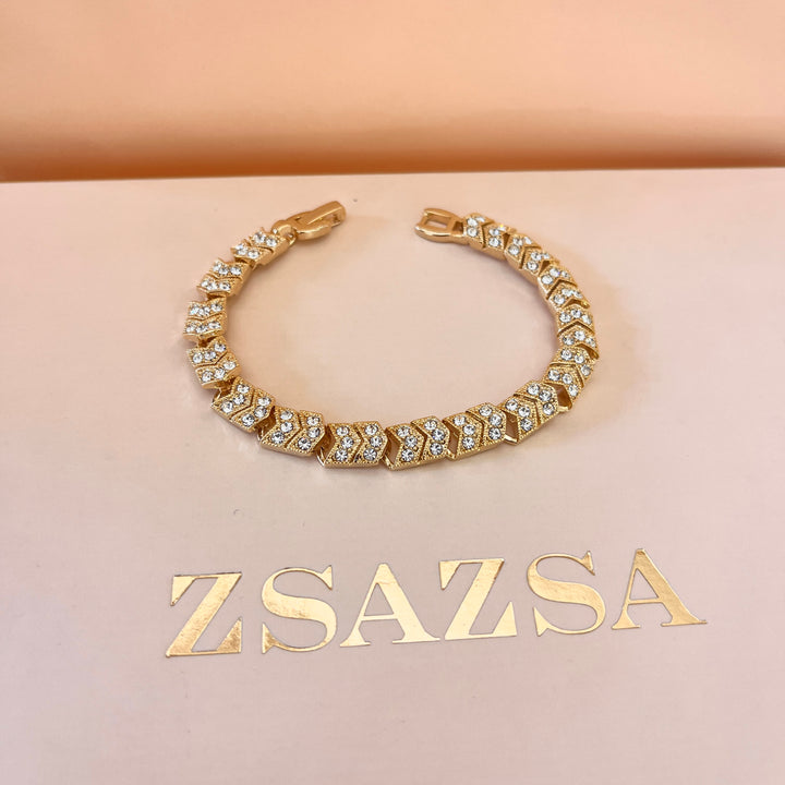 Swarovski crystals gold plated set