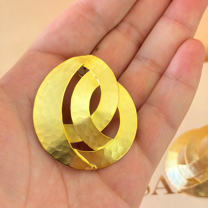 Handmade Geometric Spiral Circles Gold Set | Gold Plated | ZsaZsa
