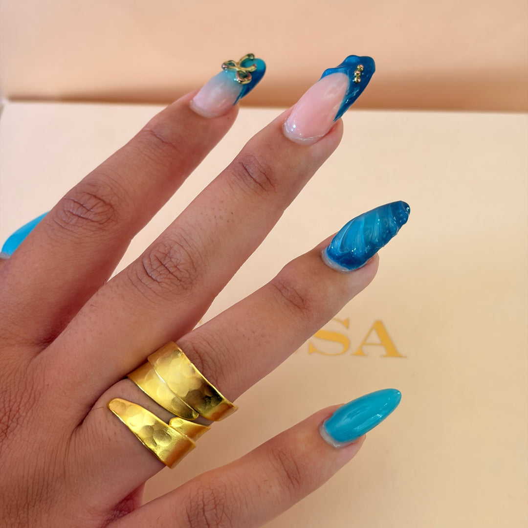 Handmade Ribbon  Ring | Gold Plated | ZsaZsa