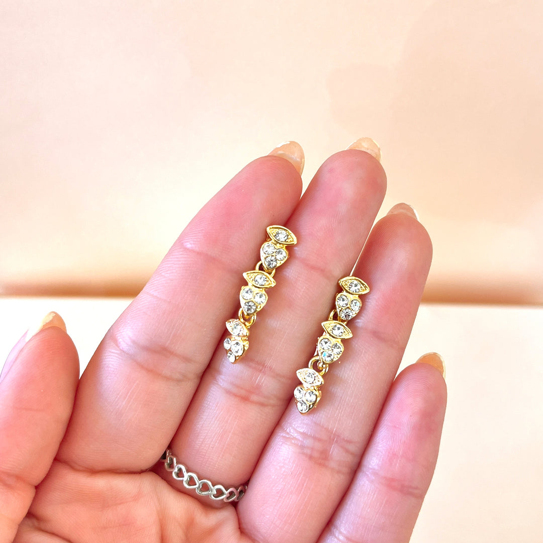 Swarovski crystals heart & marquise shapes gold plated set
