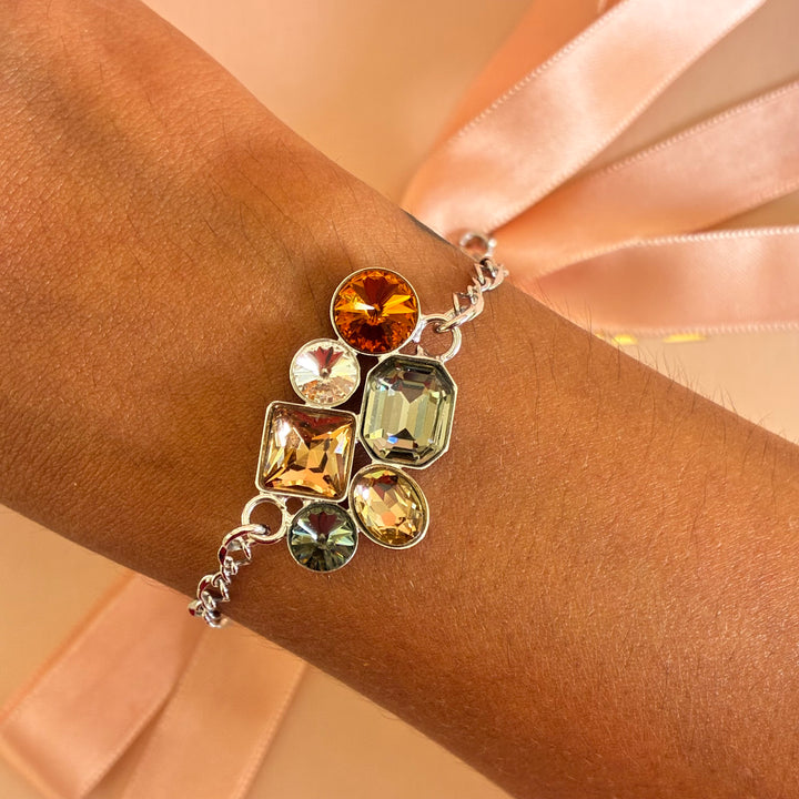 Multistone and multicolor Swarovski crystals bracelet