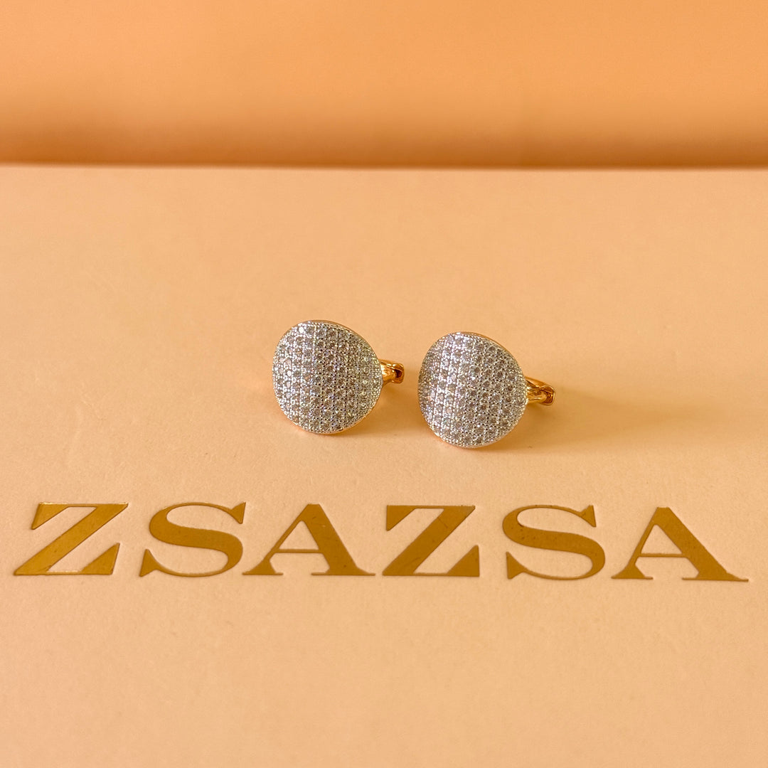 Round zircone gold and silver plated set