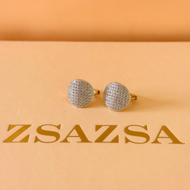 Round zircone gold and silver plated set