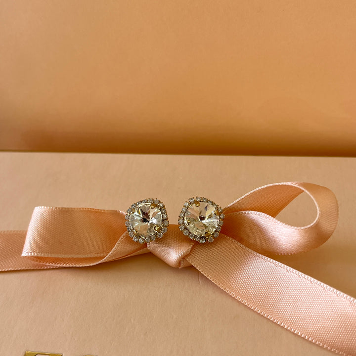 Swarovski crystals gold plated studs