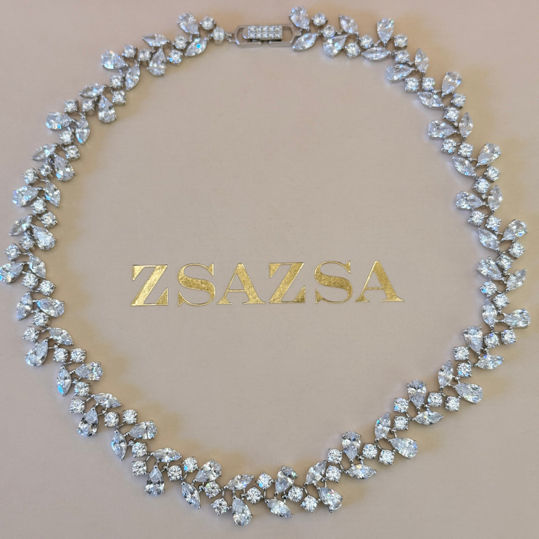 Chunky Marquise and teardrop zircone silver set