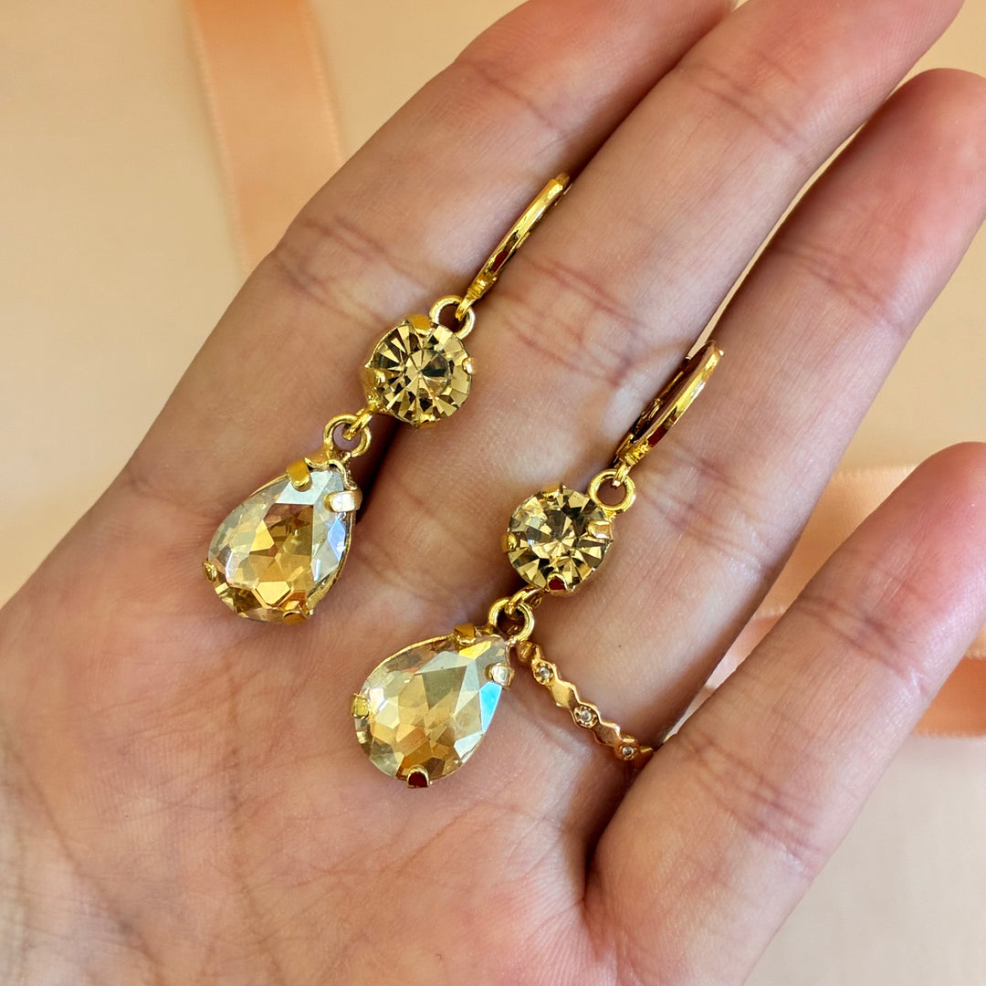 Bronze Swarovski crystals hooks