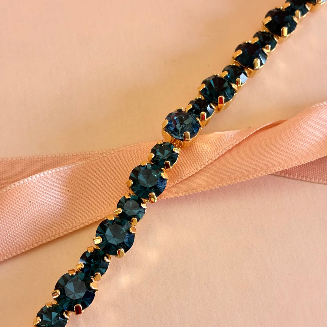 Navy blue Preciosa crystals bracelet