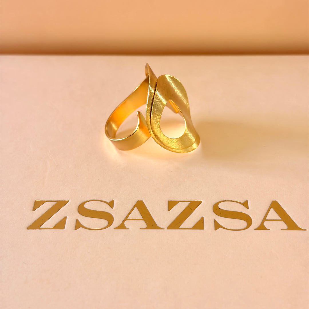 Handmade Hollow Circle Gold Ring | Gold Plated | ZsaZsa