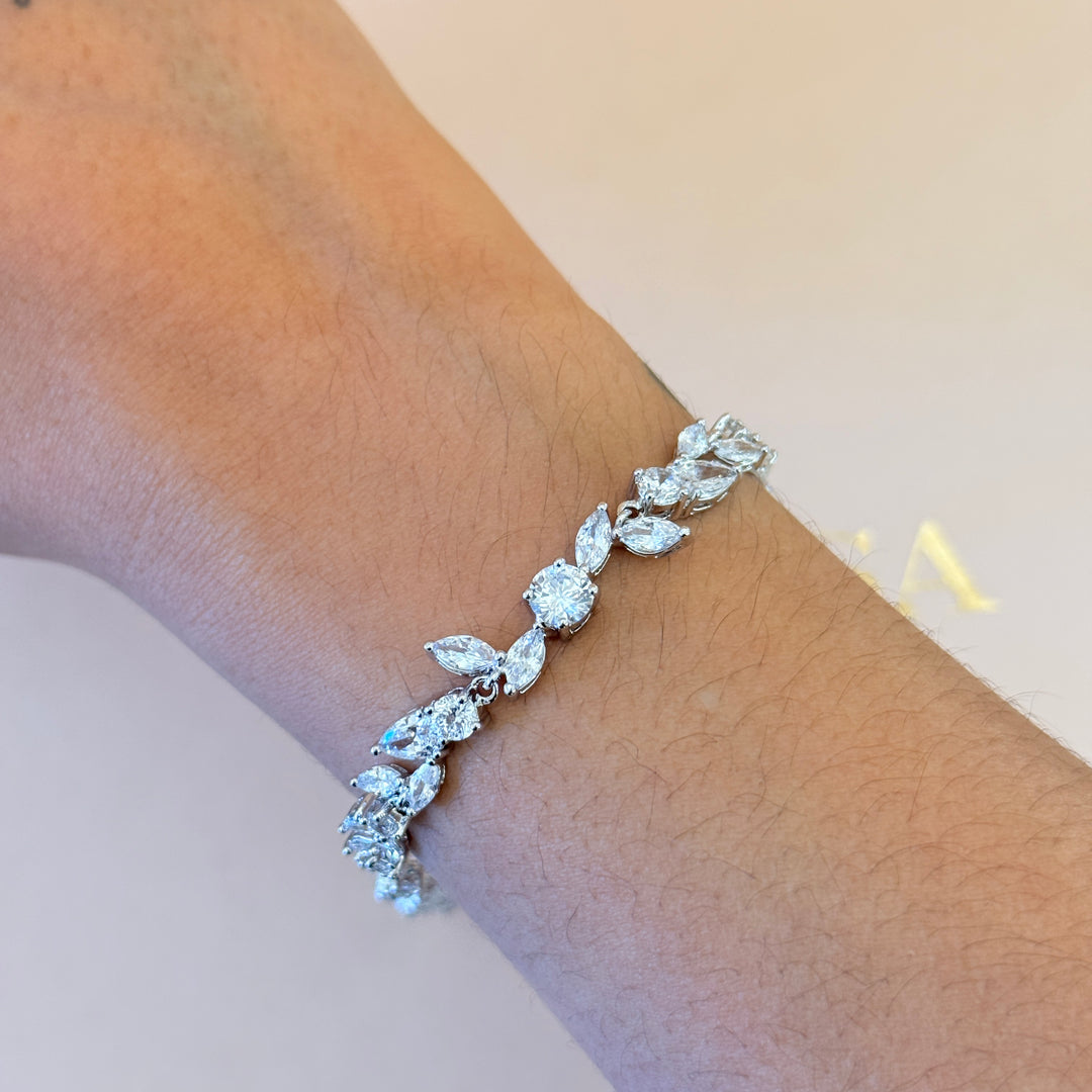 Marquise zircone silver set