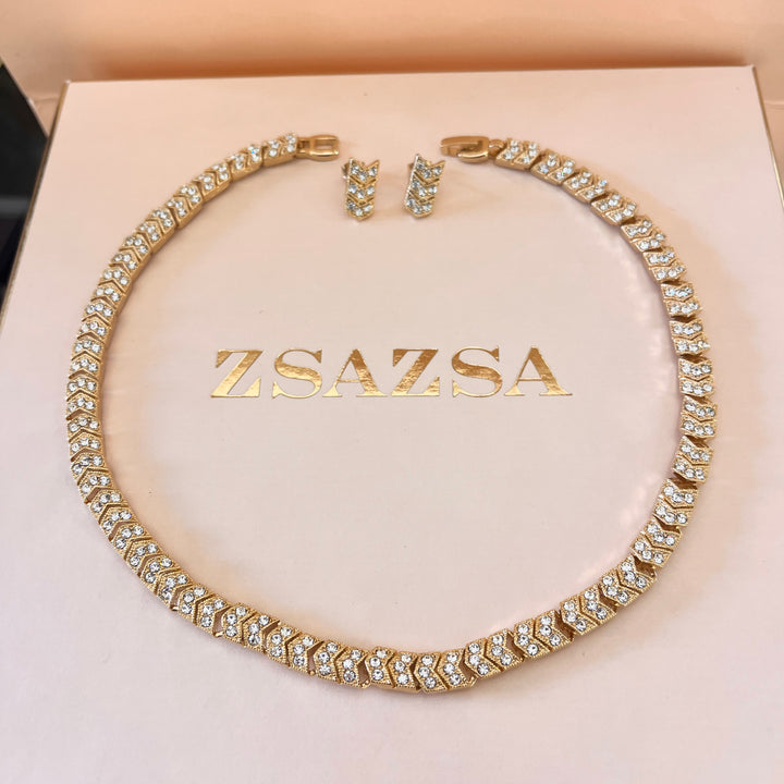 Swarovski crystals gold plated set