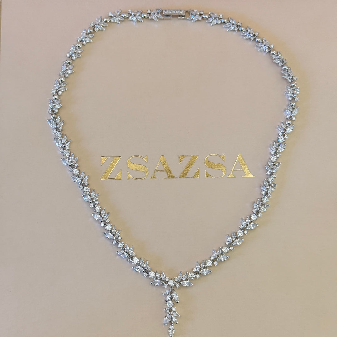 Marquise zircone silver set