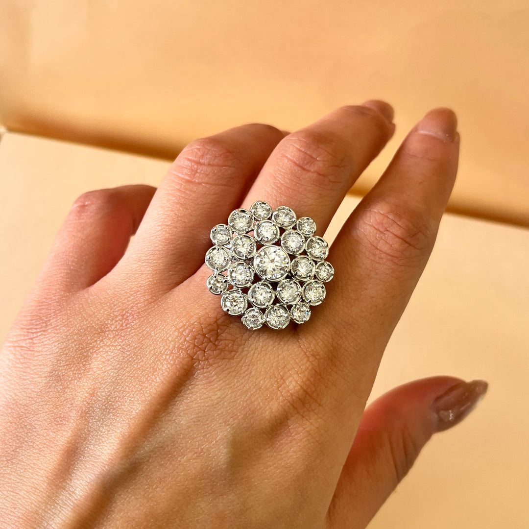 Statement white gold plated set