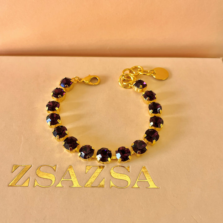 Purple preciosa crystals bracelet