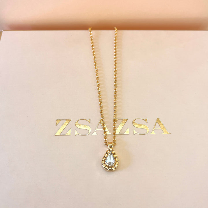 Swarovski crystals teardrop and oval gold plated set