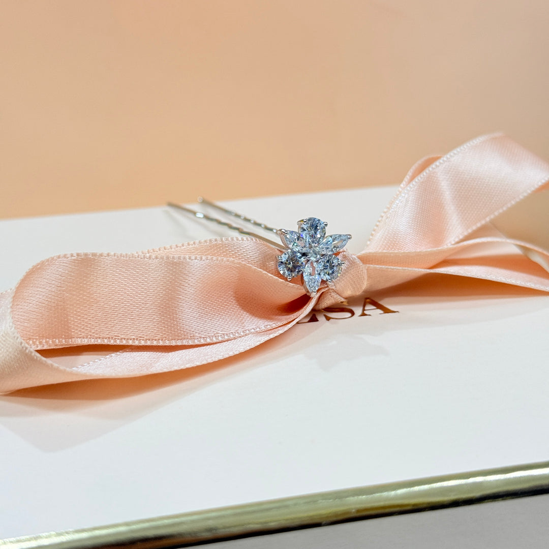 Zircone Marquise silver hair pin