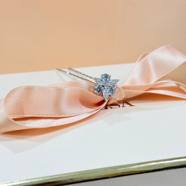 Zircone Marquise silver hair pin