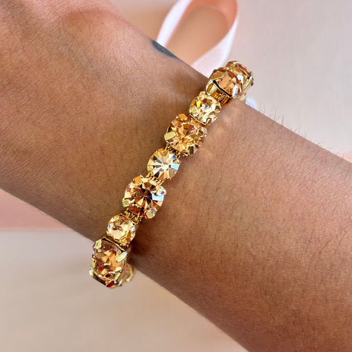 Peach Swarovski crystals bracelet