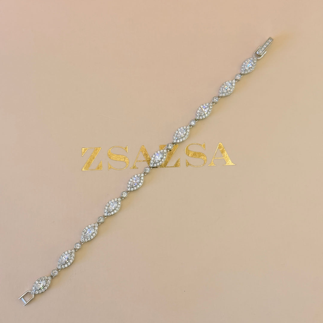 Marquise zircone silver bracelet