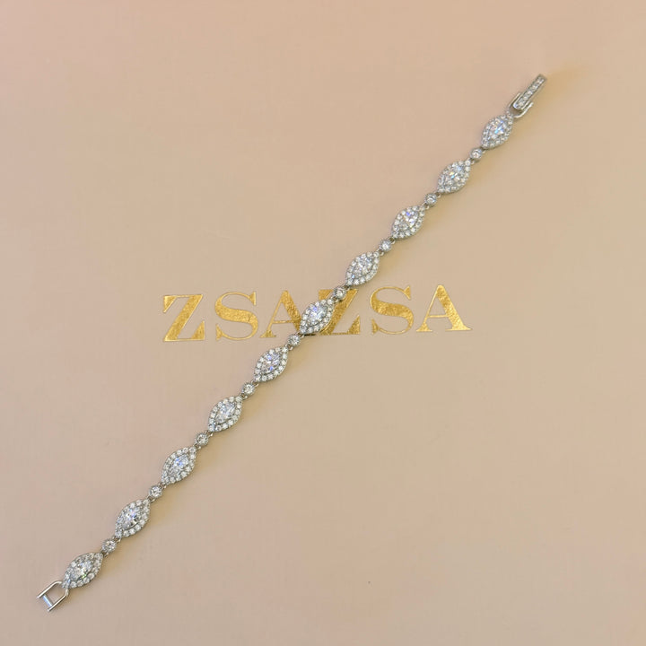 Marquise zircone silver bracelet
