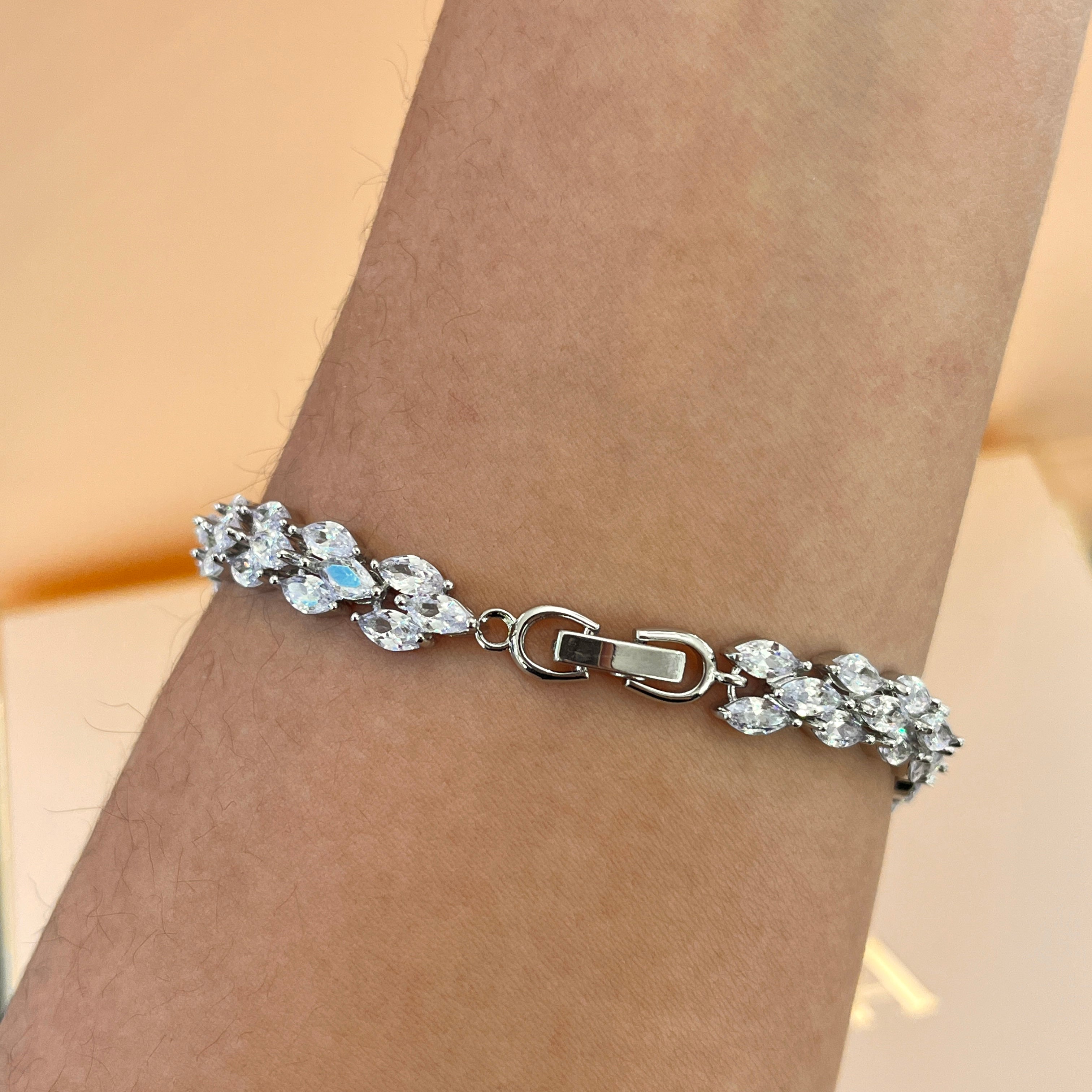 Marquise silver zircone bracelet