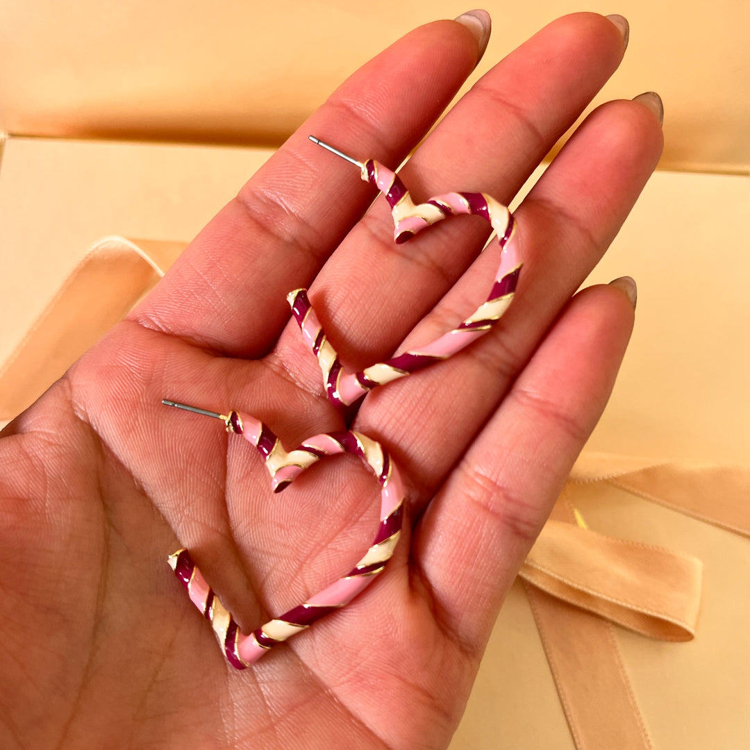 Red and pink enamel hoops