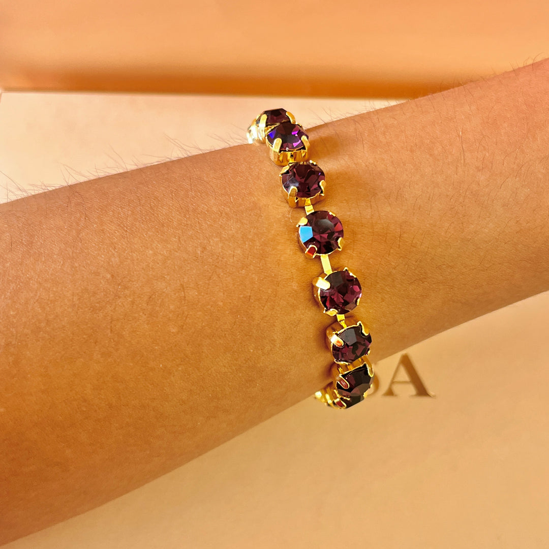 Purple preciosa crystals bracelet