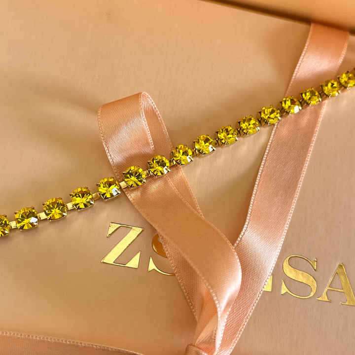 Yellow Swarovski crystals bracelet