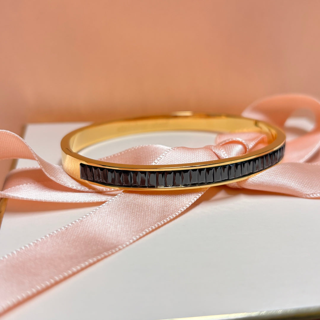 Black gold baguette bangle