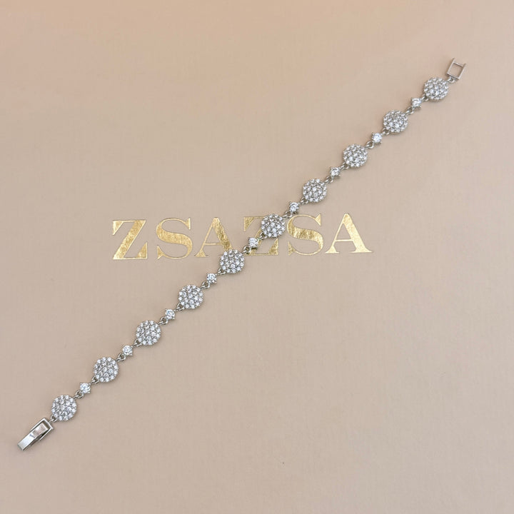 Round zircone silver bracelet