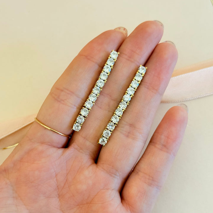 Tennis zircone gold plated earrings