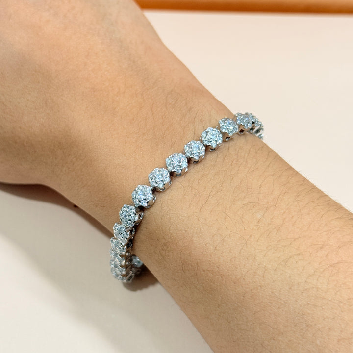 Flowers zircone sterling silver bracelet