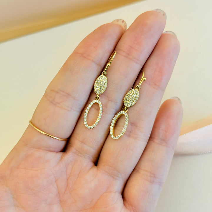Dainty zircone gold plated hooks