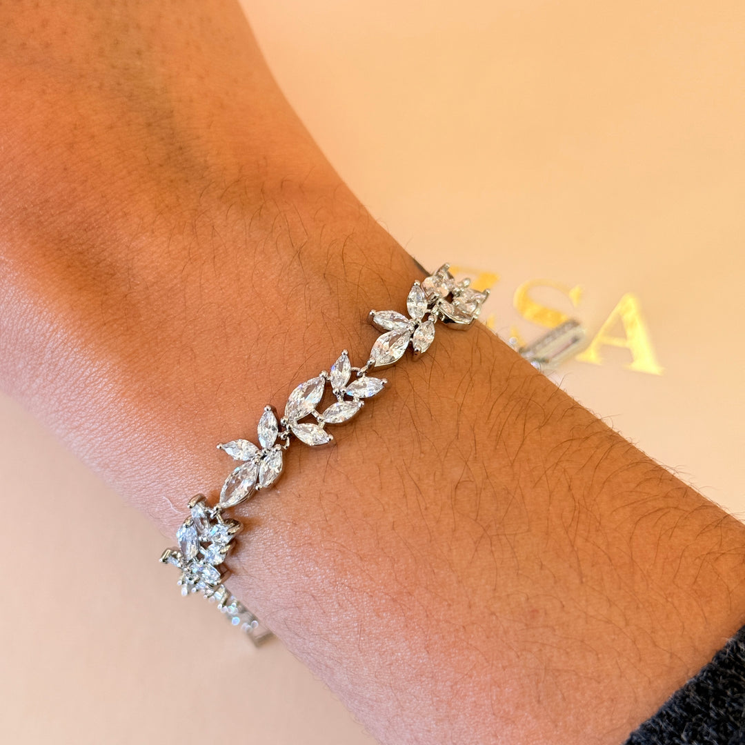 Marquise zircone silver bracelet