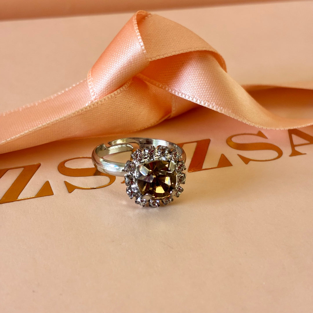 Bronze dainty Swarovski crystals silver set