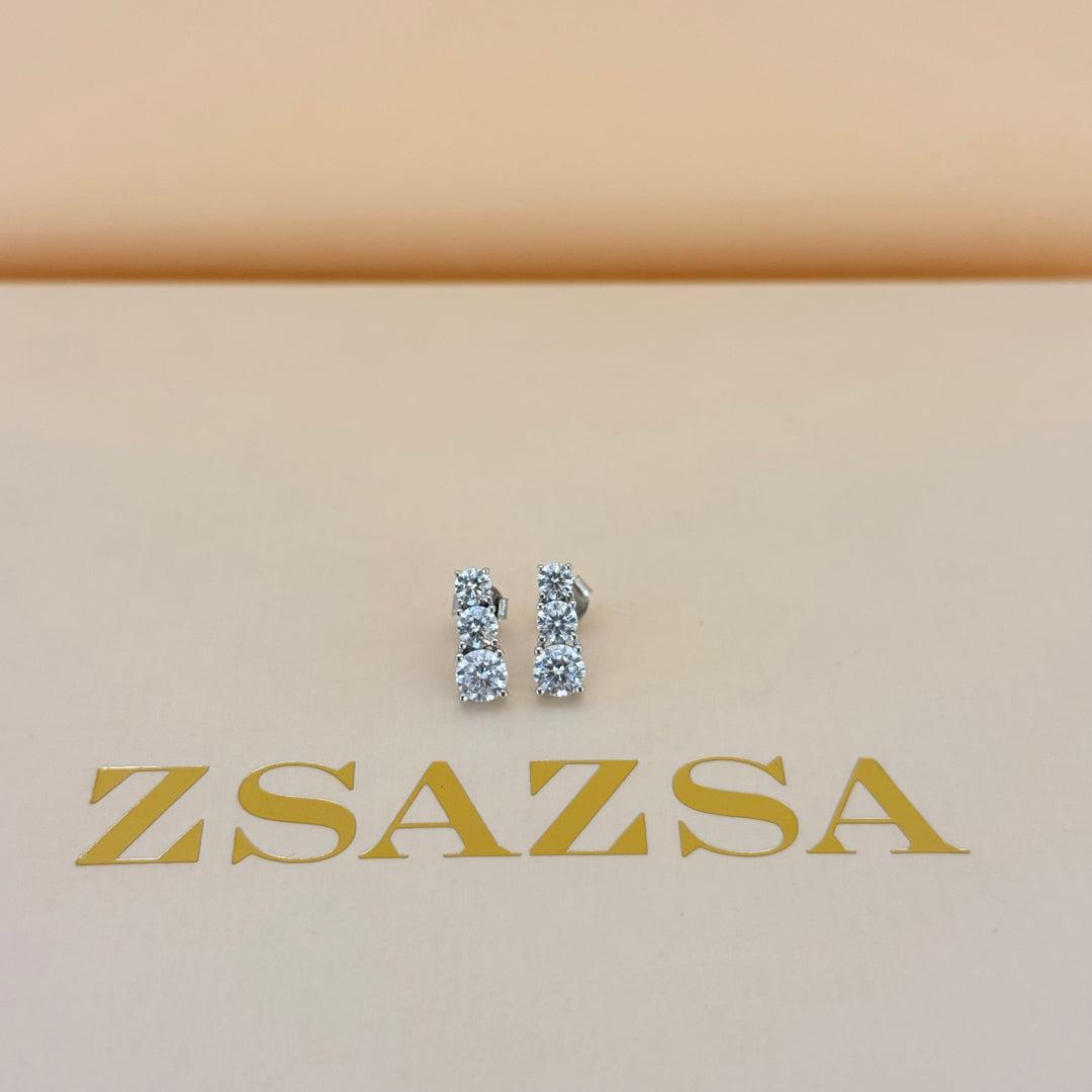 Trilogy zircone sterling silver set