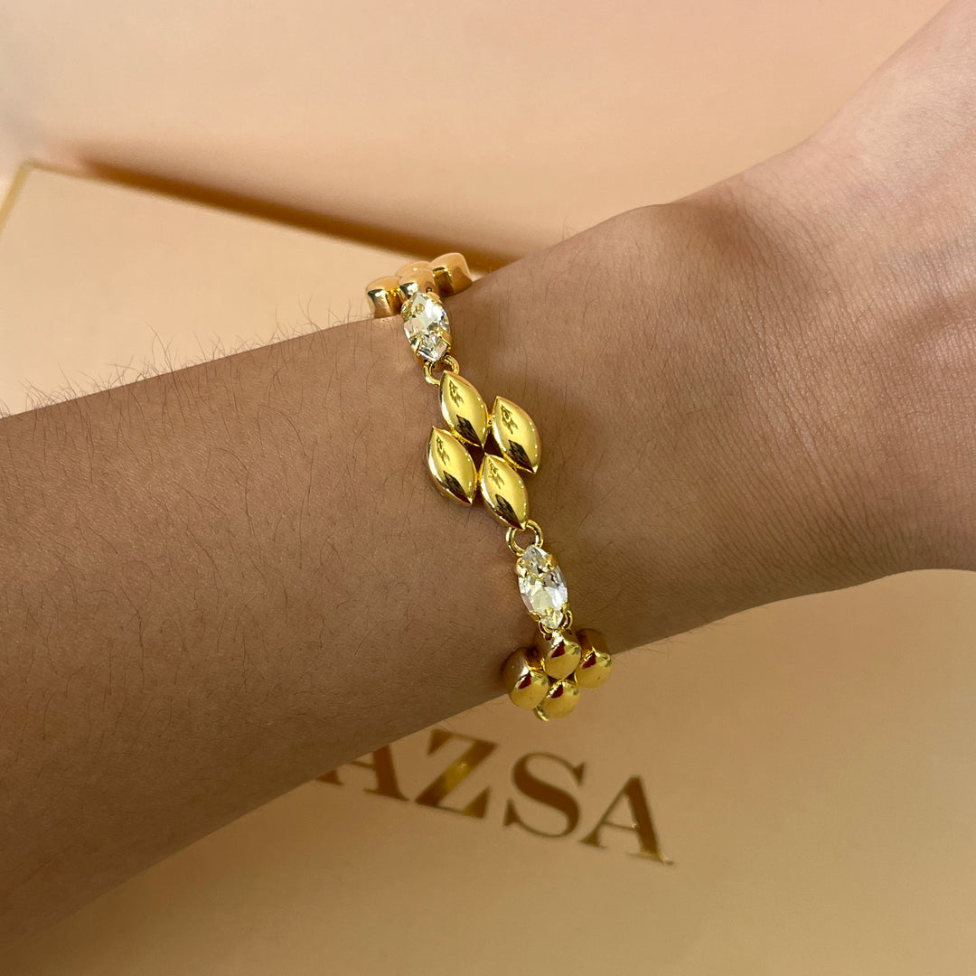 Swarovski crystals marquise gold plated earrings and bracelet