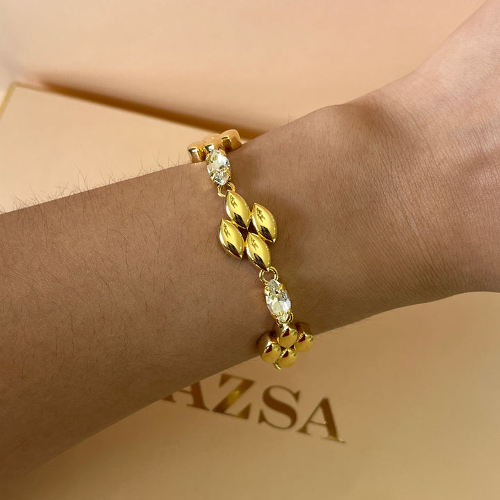 Swarovski crystals marquise gold plated earrings and bracelet
