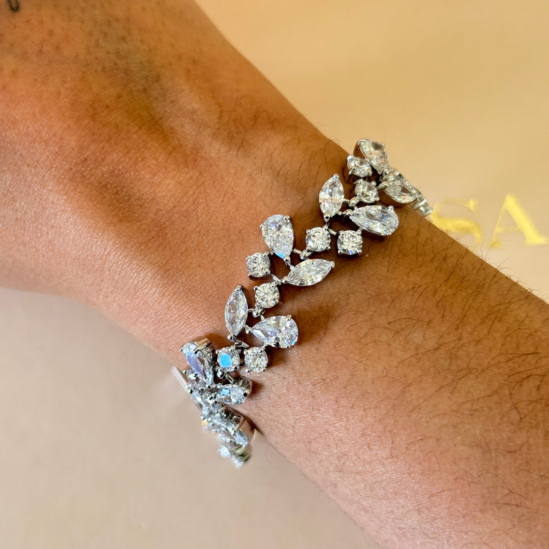 Chunky Marquise and teardrop zircone silver set