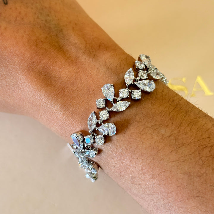 Chunky Marquise and teardrop zircone silver set