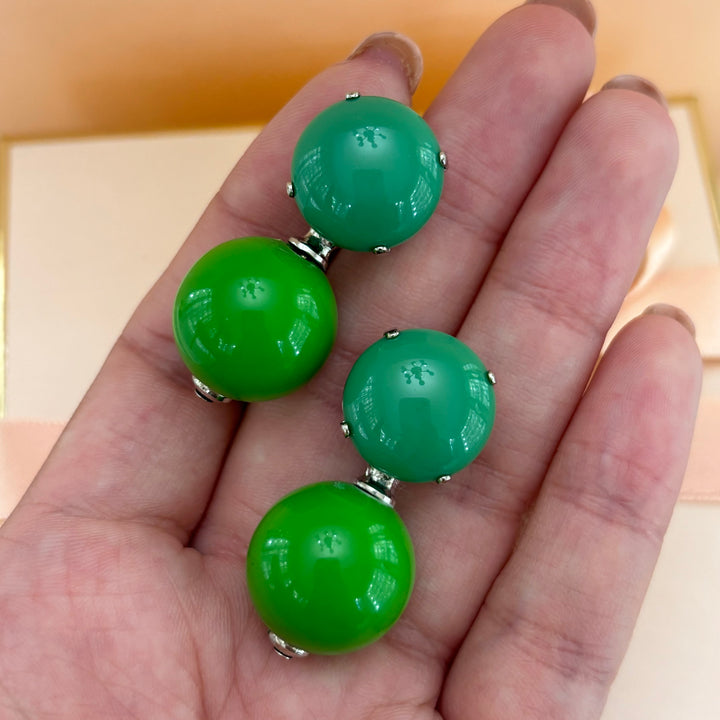Double round earrings