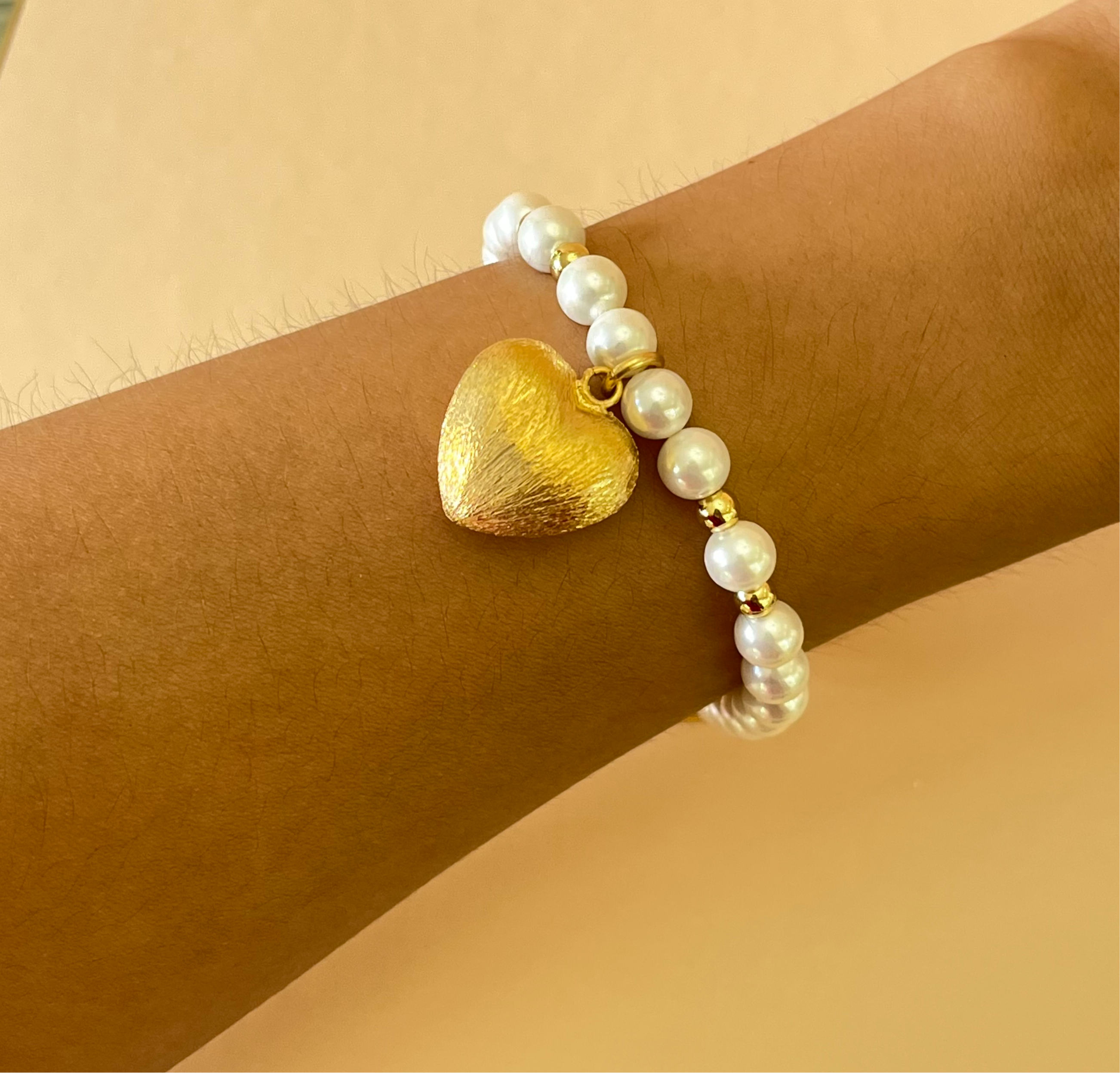 Heart gold & pearls set