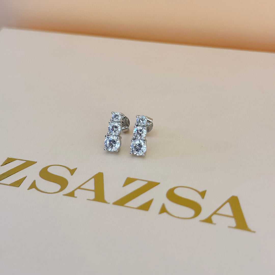 Trilogy zircone sterling silver set