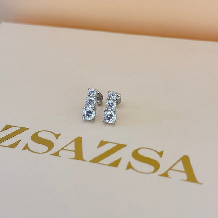 Trilogy zircone sterling silver set