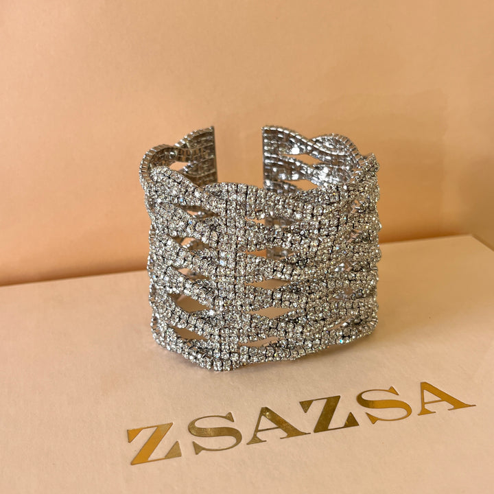 Swarovski crystals think white gold plated bracelet