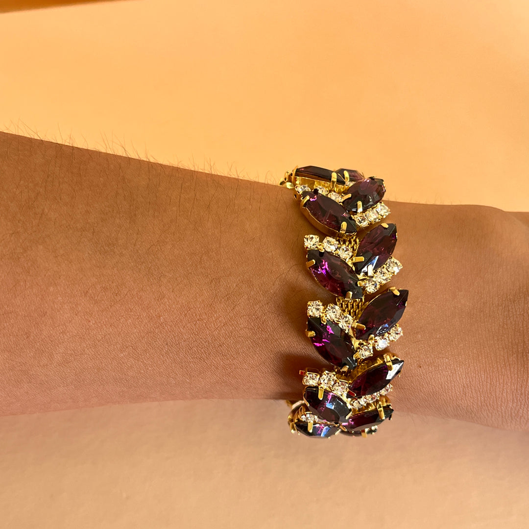 Purple marquise preciosa crystals bracelet