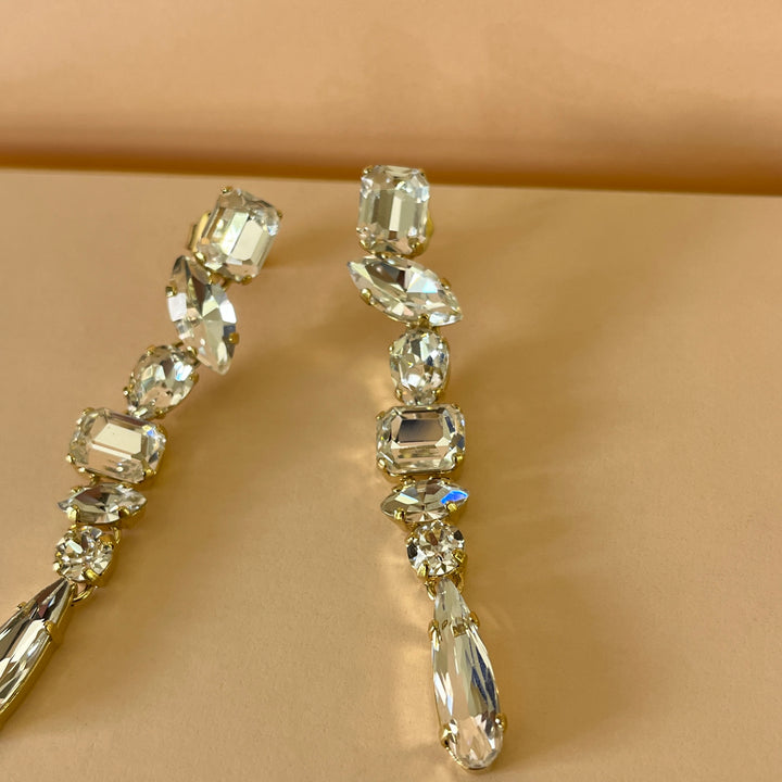 Swarovski crystals mix of shapes gold plated set