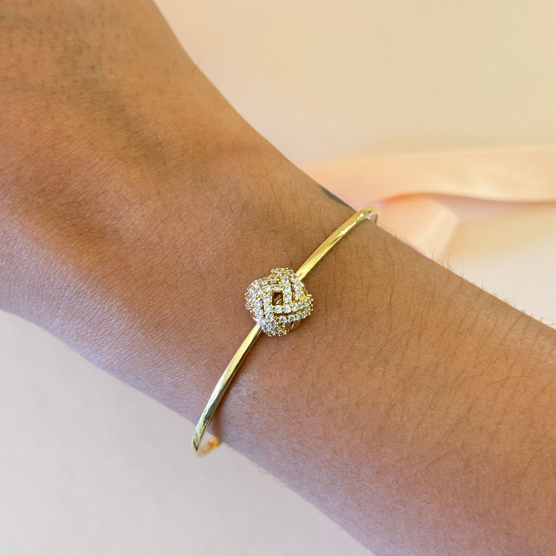 Zircone dainty gold plated bangle