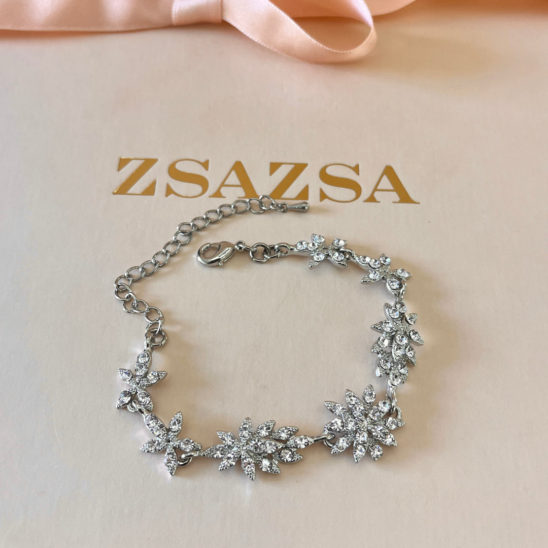 Swarovski crystals and white gold plated earrings and bracelet