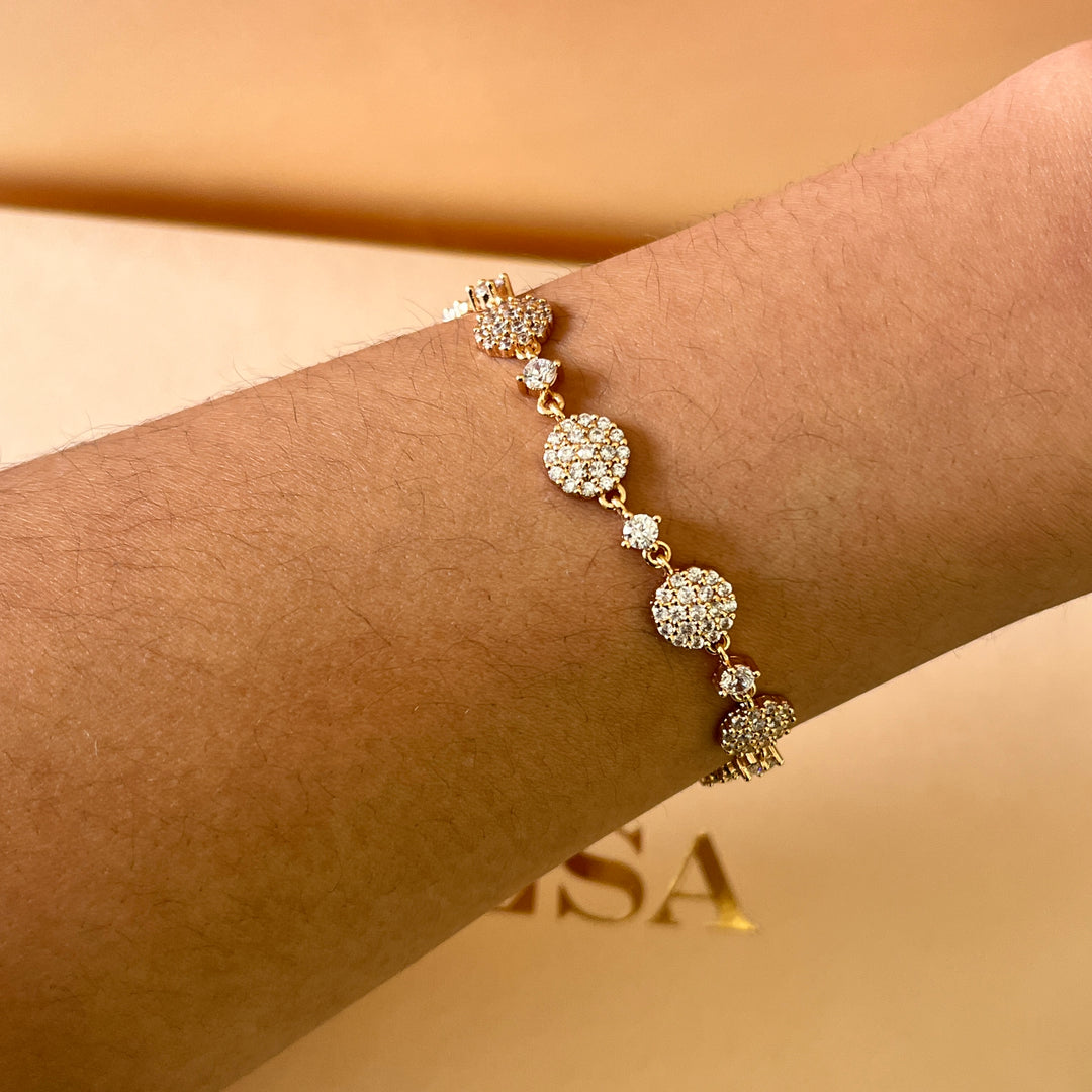 Elegant zircone light rose gold plated bracelet